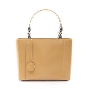 Christian Dior Maris Pearl Handbag Beige Tan Leather